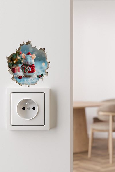 MSticker Μίνι αυτοκόλλητο με θέμα την Πρωτοχρονιά Αυτοκόλλητο Πρίζα Πρωτοχρονιάτικο Μίνι Αυτοκόλλητο Πρωτοχρονιάς