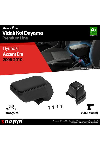 S Dizayn Hyundai Accent Arm Armrest - S-Design Black 2006-2010 a Quality