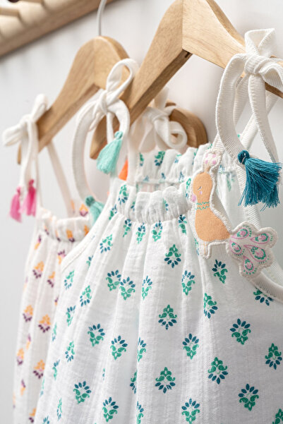 Tongs Baby Rochita de vara din muselina pentru fetite Peacock, Tongs baby, Somon, 6-9 luni