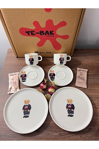 TEBAK COLLECTION TEBAK TEDDY BEAR 2 kişilik TÜRK KAHVESİ SUNUM SETİ
