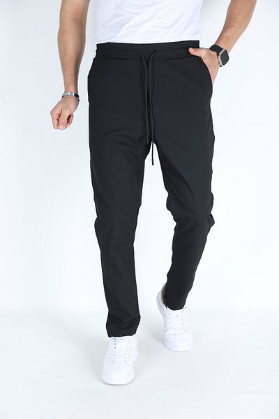 JAGER FABEL Black Jogger Taykan Woven Elastic Men's Fabric Pants