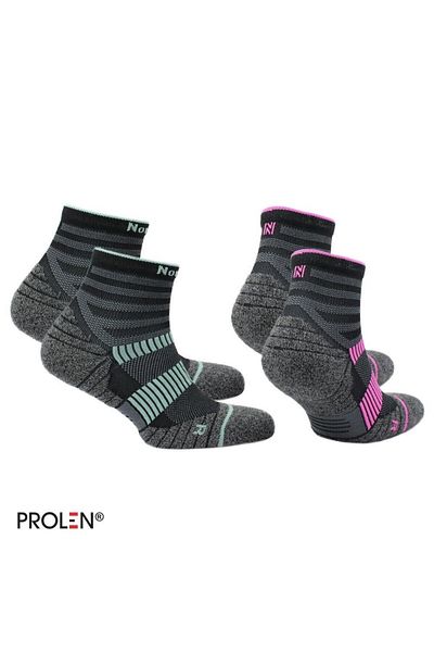 NORFOLK Cougar Prolen ®   Dry Touch 2 Pack - Κάλτσες για τρέξιμο με ροζ/τιρκουάζ καρπό και σόλα