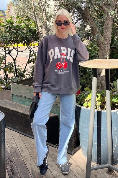 Madmext Smoked Crew Neck Basic Sweatshirt Mg2233