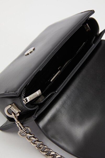 Levidor Μαύρη τσάντα ώμου με διπλό λουράκι