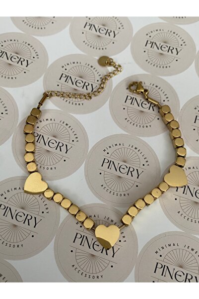 Pinery Jewels سوار نسائي من الفولاذ المقاوم للتشويه على شكل قلب