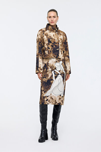 Berr-ın Μολύβι φούστα σε καφέ χρώμα