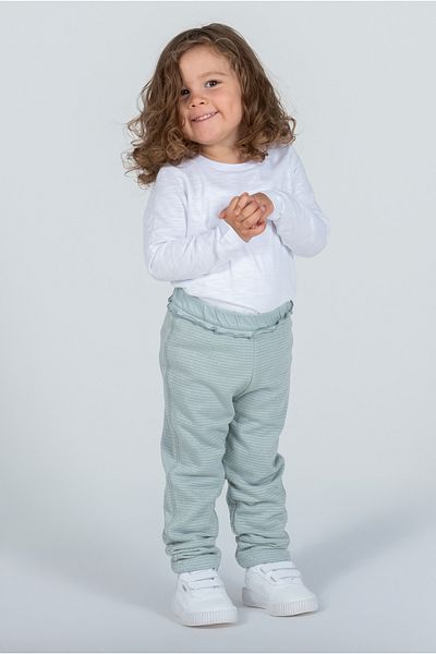 Kyron Girls' Ribbed Shiny Detailed Jogger Pants – Comfortable Elastic Waist Soft Fabric