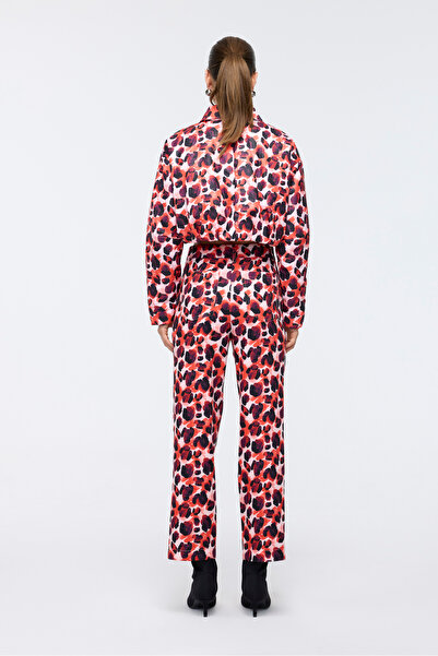 Berr-ın Red Patterned Straight Leg Trousers