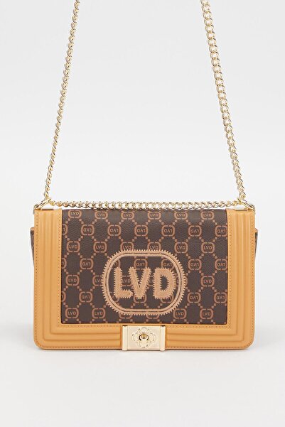 Levidor Brown Embroidered Shoulder Bag