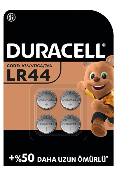 Duracell LR44 Alkalin 1.5v Düğme Pil 4lü