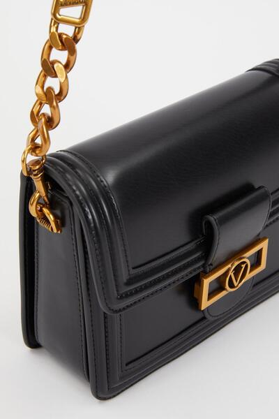 Levidor Geantă de umăr cu curea din piele neagră