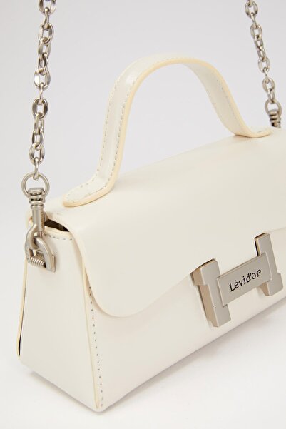 Levidor Geantă de umăr albă cu buzunar ascuns