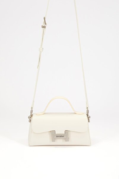 Levidor Geantă de umăr albă cu buzunar ascuns