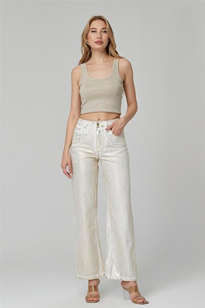 HomeStore Jean Gold  Yaldızlı Pantolon