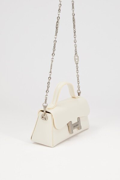 Levidor Geantă de umăr albă cu buzunar ascuns