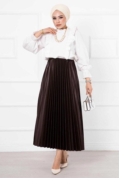 EBRUTESETTÜR Slim Pleated Long Hijab Skirt