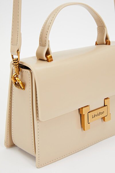Levidor Cream Square Design Handbag