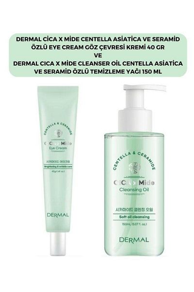 Dermal Cıca X Stomach Centella Asiatica Eye Contour Cream and Cleansing Oil