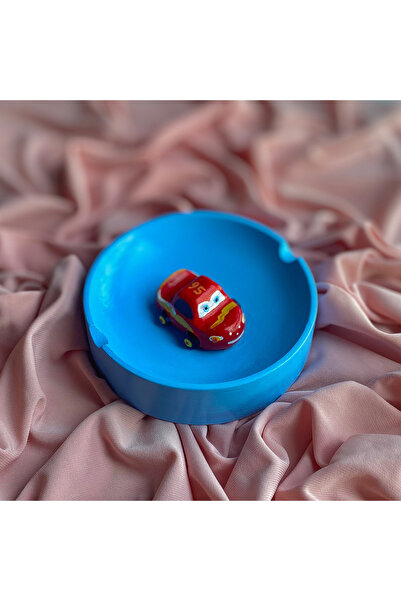 Handmade Dekoratif Şimşek Mcqueen Temalı Hediyelik Küllük