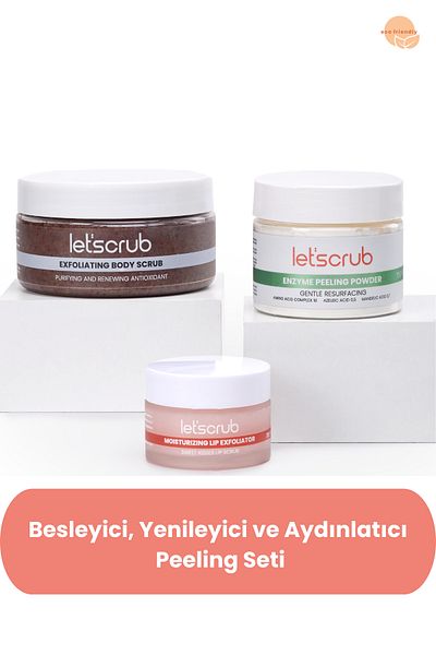 LET'SCRUB Body Scrub and Enzyme Peeling Powder - Nourishing and Renewing Peeling Set