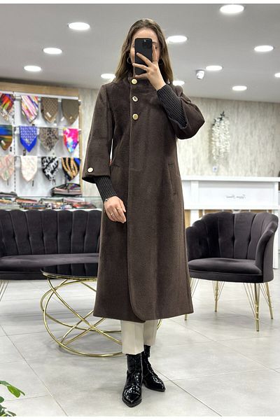 Matex - Angora Coat with Knitted Sleeves