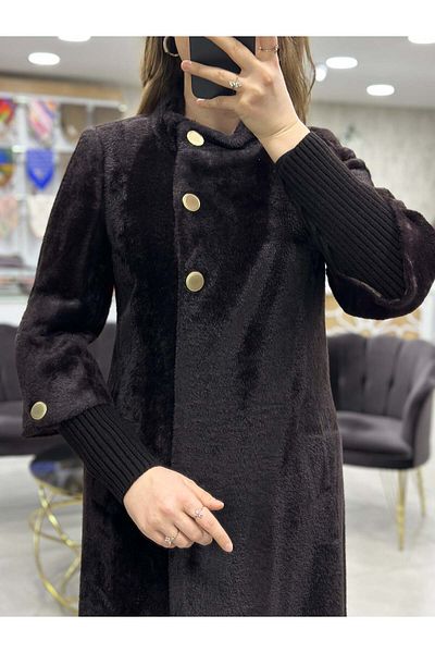 Matex - Angora Coat with Knitted Sleeves