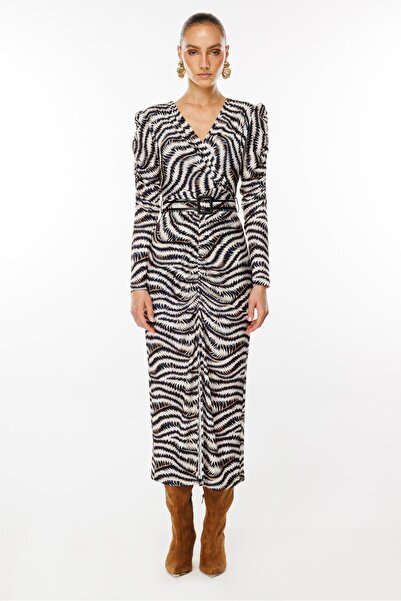 Moda İlgi Modailgi  Büzgü Detaylı Jarse Elbise Orijinal