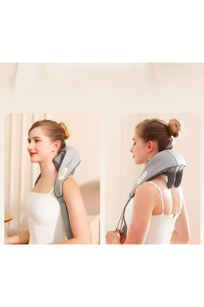 MATECHNO Ovmalı Sırt Boyun Bacak Omuz Masaj Aleti Isılı Titreşimli Yoğurma Ma...