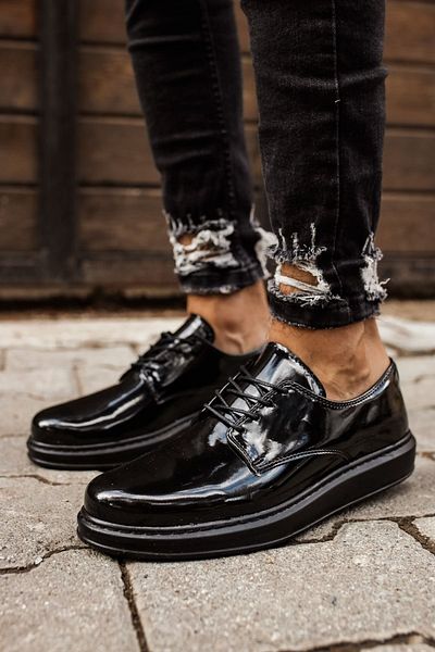 Chekich CH003 RST - Black Men's Verniciata Classica Shoes