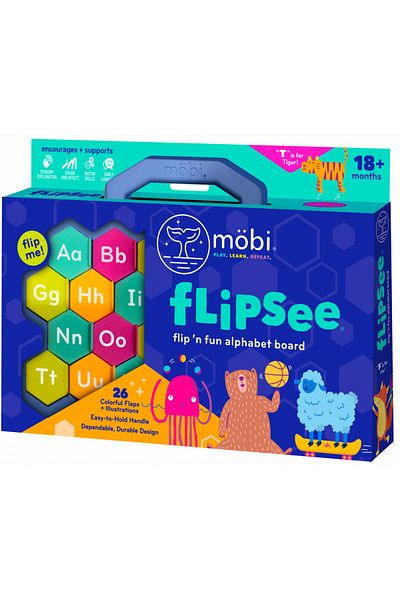MOBI Πίνακας αλφαβήτου σιλικόνης Flipsee με εικόνες - Αγγλική γλώσσα