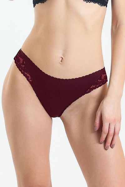 Magic Form 717 Model Women's Lace Detailed Burgundy Panties