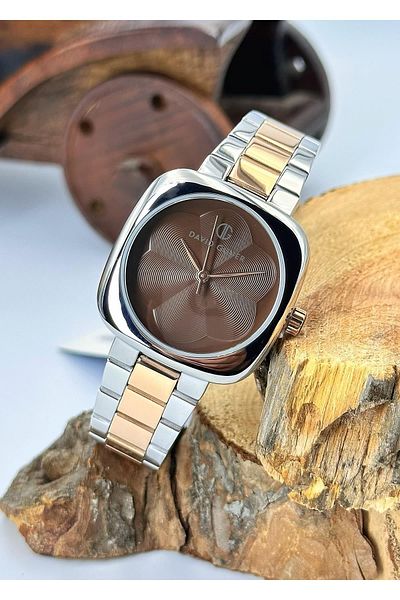 DAVID GUNER Square Steel Case Steel Cord Women's Wristwatch