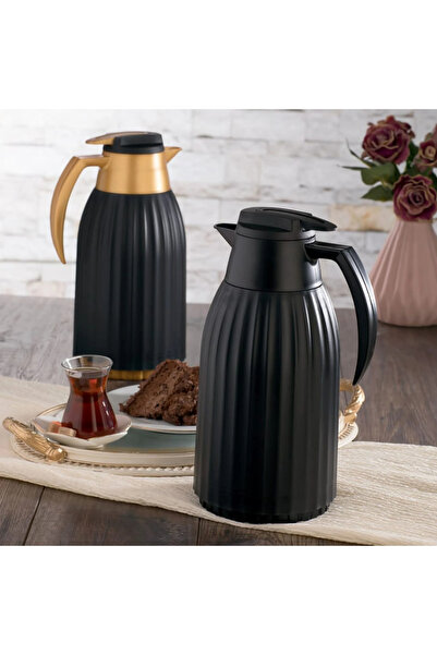 Demagrup 1,5 Litre Çift Camlı Vakumlu Termos Siyah