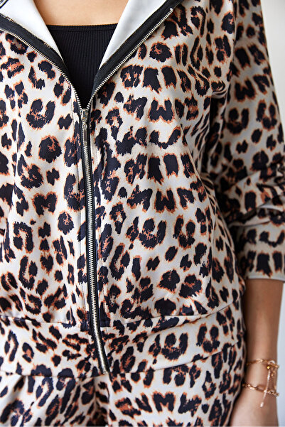 Bianco Lucci Leopardenmuster-Unterteil-Oberteil-Set MBMS047 60501047