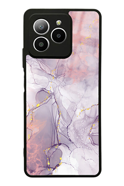 Spoyi Omix X7 Fuşya Mermer Tasarımlı Glossy Telefon Kılıfı