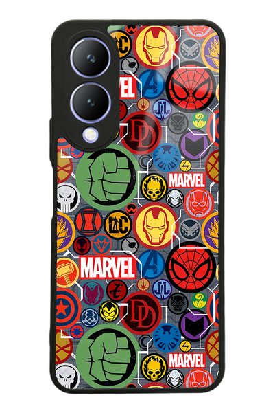 Spoyi غلاف هاتف Vivo Y17s Marvel Face Design لامع