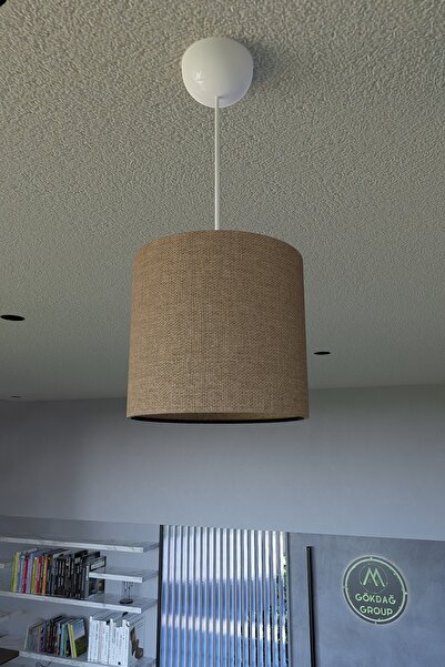 gökdağ group g g Kumaş Başlıklı Tekli Hasır Sarkıt Bez Avize