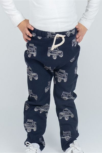 Kyron Boys' Vehicle Patterned Sweatpants - Navy Blue