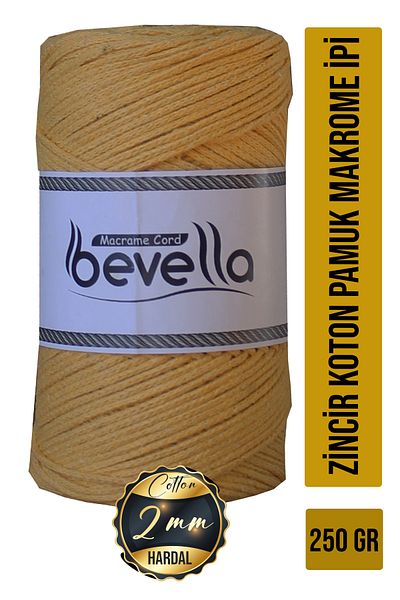Bevella Macrame Cord 2mm Macrame Cotton Thread - 250Gr Supla Runner Bag