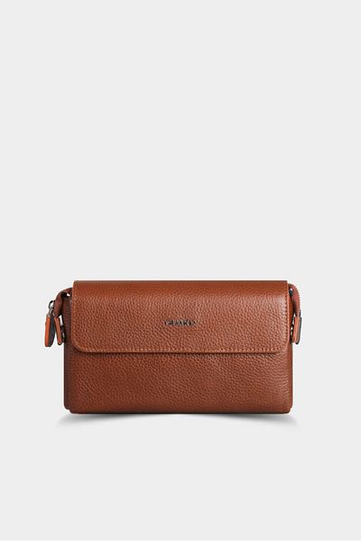 GUARD Tan Placket Leather Handbag