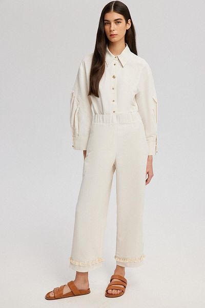 Touché Privé Tassel Detailed Linen Trousers