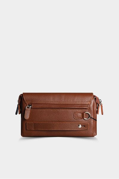 GUARD Tan Placket Leather Handbag