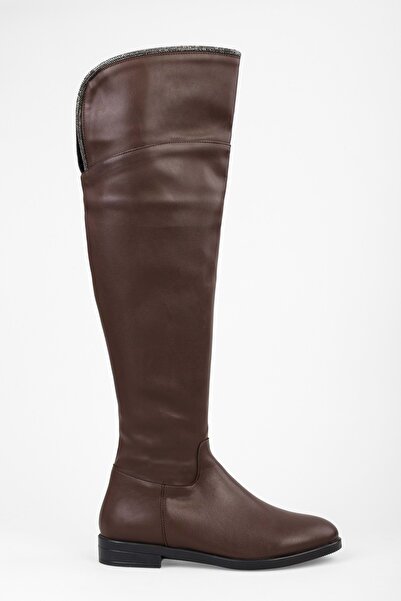 Shoeberry Cizme de damă din piele maro Toon
