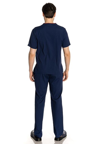 TIPMOD Unisex Yarasa Kol Likralı Lacivert Doktor / Hemşire Forması / Scrubs