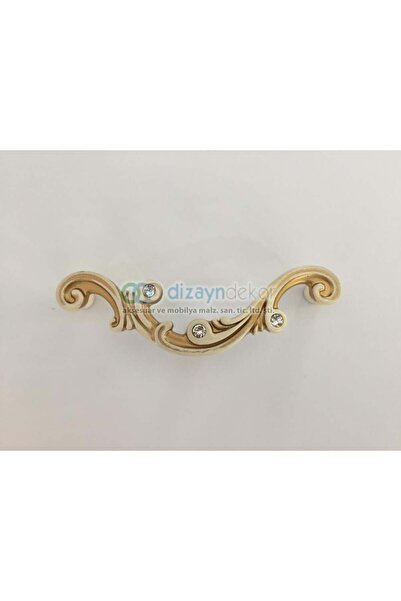 DİZAYNAKS Swarovski Taşlı 128 Mm. Antik Altın Krem