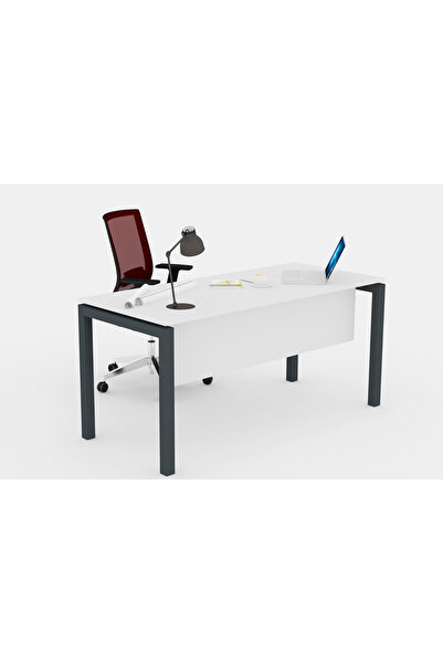 Çağın Ofis Mobilyaları Galaxy Tekli Etajersiz Masa 120 cm (Lake Beyaz)