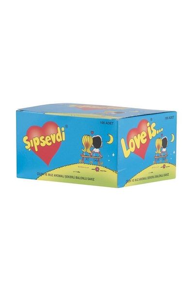 Şıpsevdi Strawberry & Banana Flavored Chewing Gum Box of 100