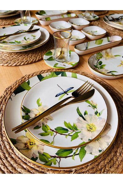 CASA DE BELLA Green 76 Piece Breakfast Set for 12
