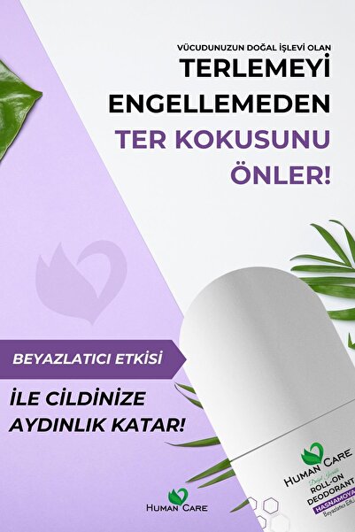 Human Care Doğal Roll On Deodorant Hasnamoya - Beyazlatıcı Deodorant - Alpha Arbutin Roll On