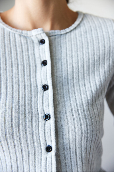 Bianco Lucci Women's Buttoned Crop Corded Top and Bottom Set 60351128